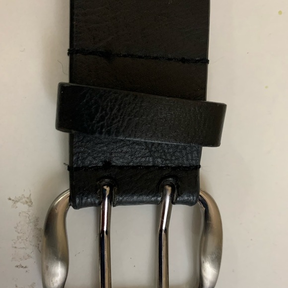 Genuine leather belt - round silver tone rivets ✅ unisex - Picture 6 of 6